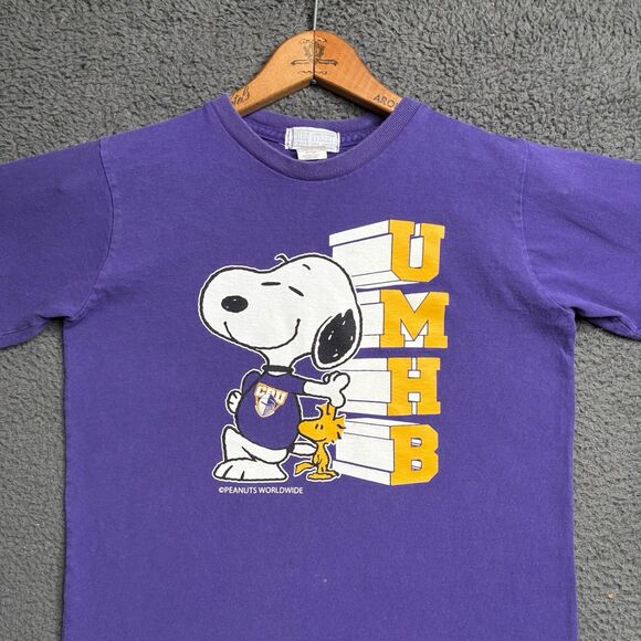 Vtg 80s Snoopy Woodstock University of Mary Hardin-Baylor T-Shirt Youth L - Picture 1 of 12